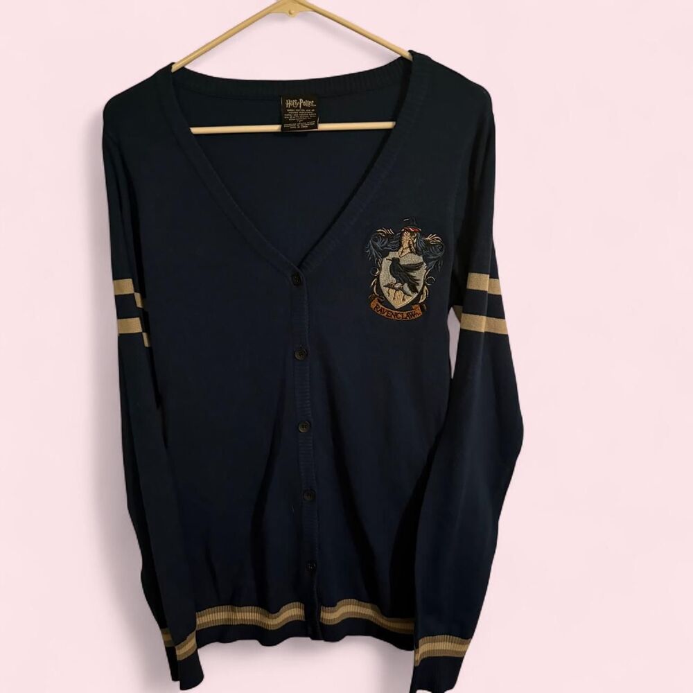 Harry Potter Cardigan Women Size M Blue Ravenclaw Knit Sweater Cosplay